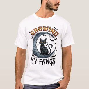 Camiseta Colmillos Crecientes Gato Negro Luna Creciente Mur