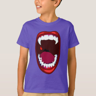 Camiseta Colmillos de vampiro, espectáculo de terror campy,
