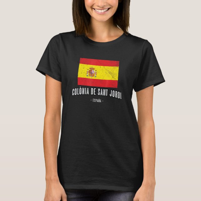 Camiseta Colnia De Sant Jordi España Es Bandera Ciudad - Ba (Anverso)