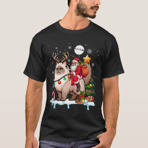 Camiseta Colo de árbol de navidad de gato de reno del Himal
