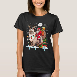 Camiseta Colo de árbol de navidad de gato de reno del Himal
