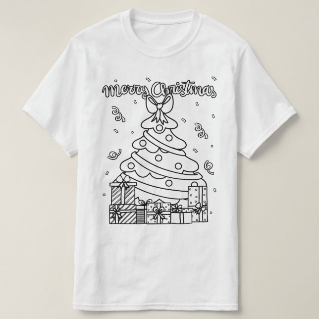 Camiseta Coloca tu propio trabajo de Navidades de árbol de  (Diseño del anverso)