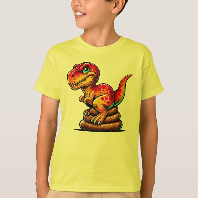 Camiseta Colocación Jurásica De La Pooping T-Rex (Anverso)