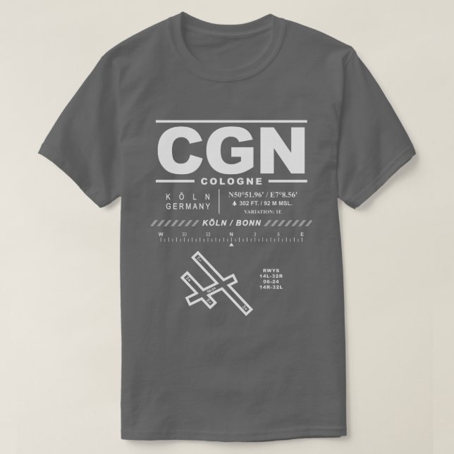 Camiseta Cologne Bonn Airport CGN T-Shirt (Diseño del anverso)
