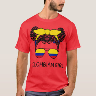 Camiseta Colombia Bandera Chica colombiana con desordenados