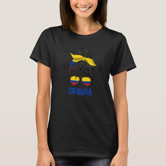 Camiseta Colombia: Bandera Colombiana Chica Para Mujeres Co (Anverso)