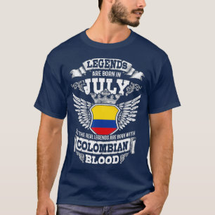 Camiseta Colombia Bandera Colombiana Cumpleaños Julio