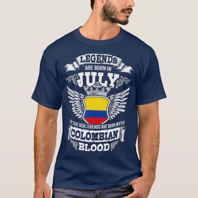 Camiseta Colombia Bandera Colombiana Cumpleaños Julio (Anverso)
