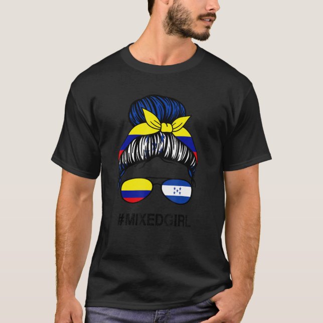 Camiseta Colombia Bandera de Honduras Colombiano Messy Bu (Anverso)