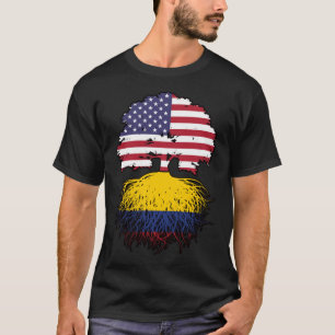 Camiseta Colombia Bandera de raíces colombianas norteameric