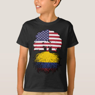 Camiseta Colombia Bandera de raíces colombianas norteameric