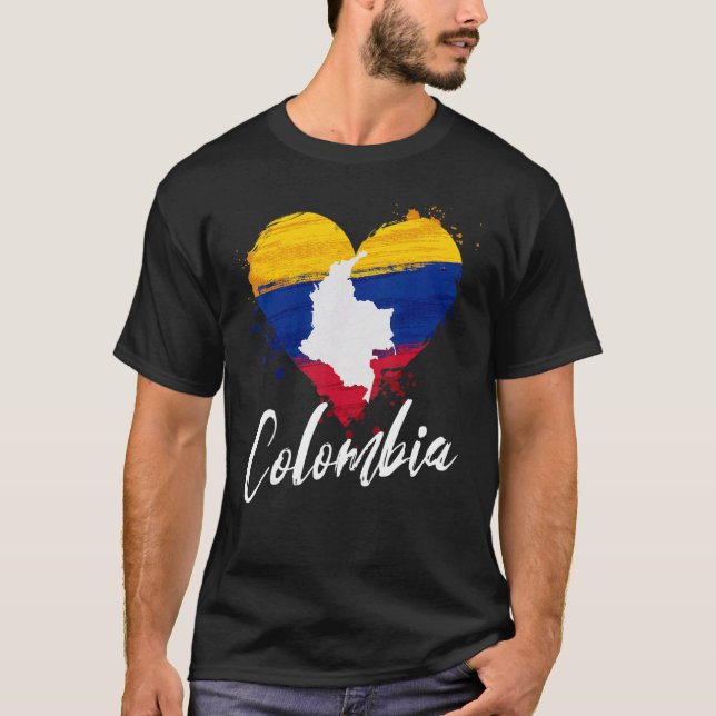Camiseta Colombia Bandera Nacional Hombres Colombianos W (Anverso)