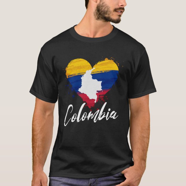 Camiseta Colombia Bandera Nacional Hombres Colombianos W (Anverso)