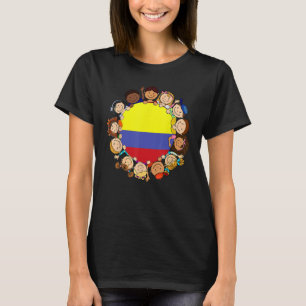 Camiseta Colombia Bandera Niño colombiano Chica Hispanic He