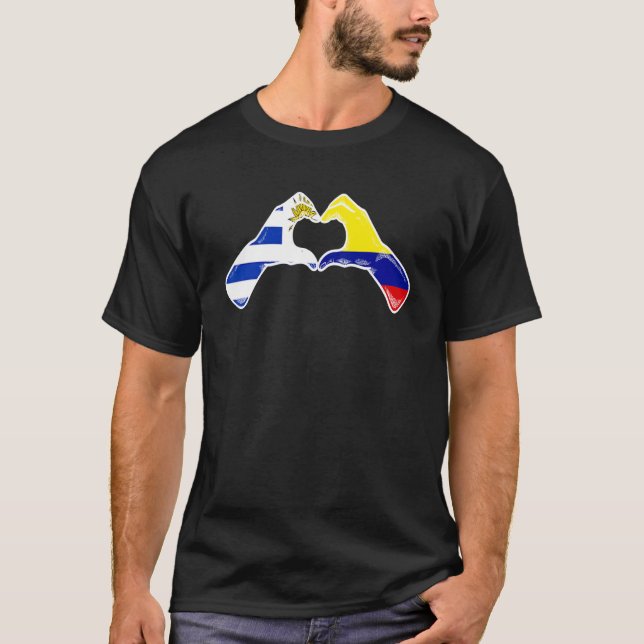 Camiseta Colombia Bandera Uruguay Corazón Uruguayo Colombia (Anverso)