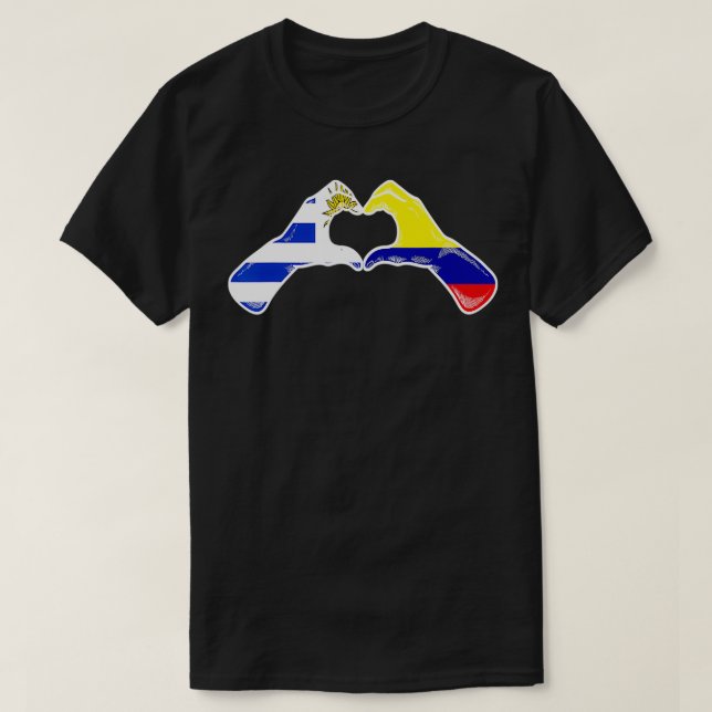 Camiseta Colombia Bandera Uruguay Corazón Uruguayo Colombia (Diseño del anverso)