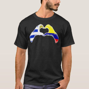 Camiseta Colombia Bandera Uruguay Corazón Uruguayo Colombia