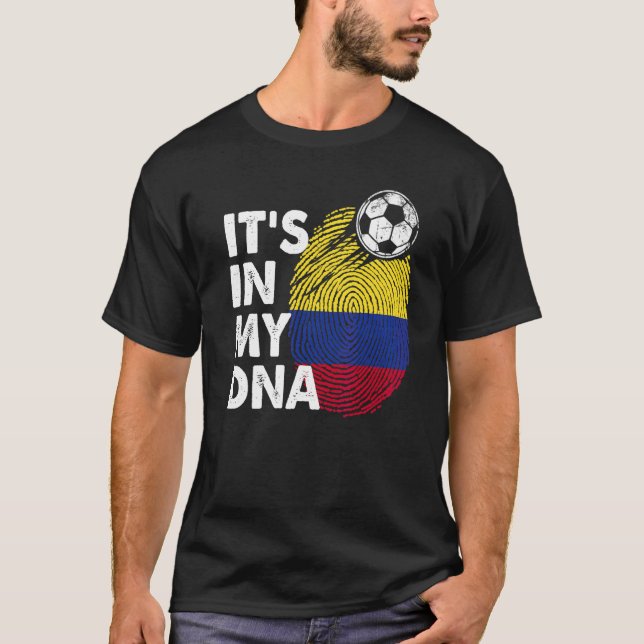 Camiseta Colombia En Mi Dna, Equipo Colombiano De Bandera E (Anverso)