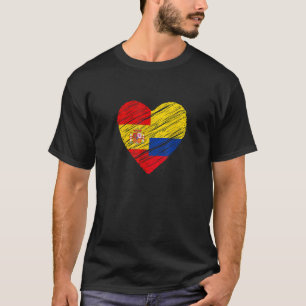 Camiseta Colombia España Corazón Bandera Española Bandera C