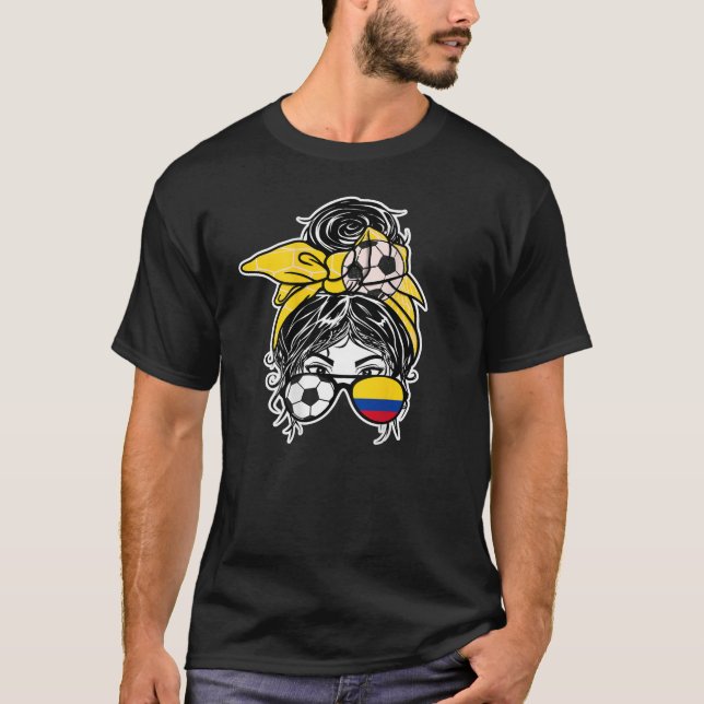 Camiseta Colombia: Fans del Chica Colombiano de fútbol Bun  (Anverso)