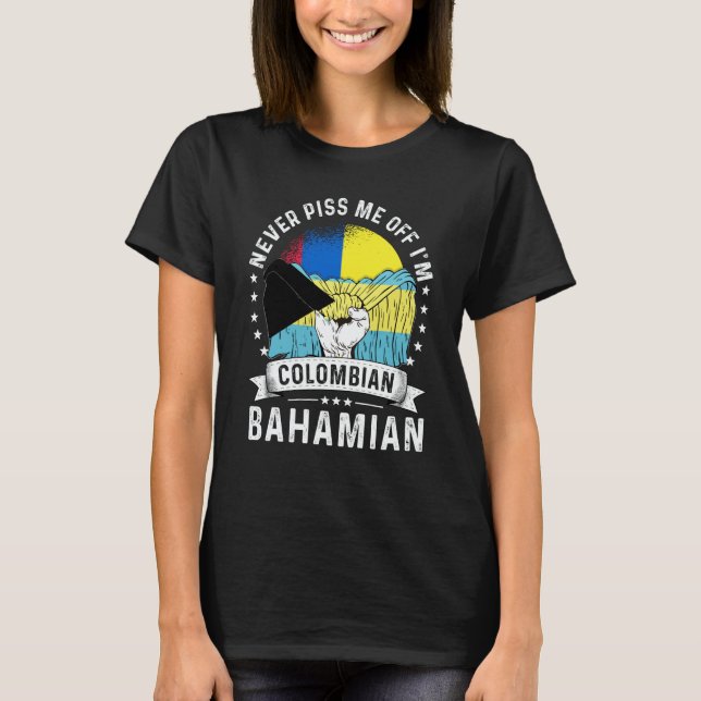 Camiseta Colombia Flag Bahamas Grown Humor Citizen Pride (Anverso)