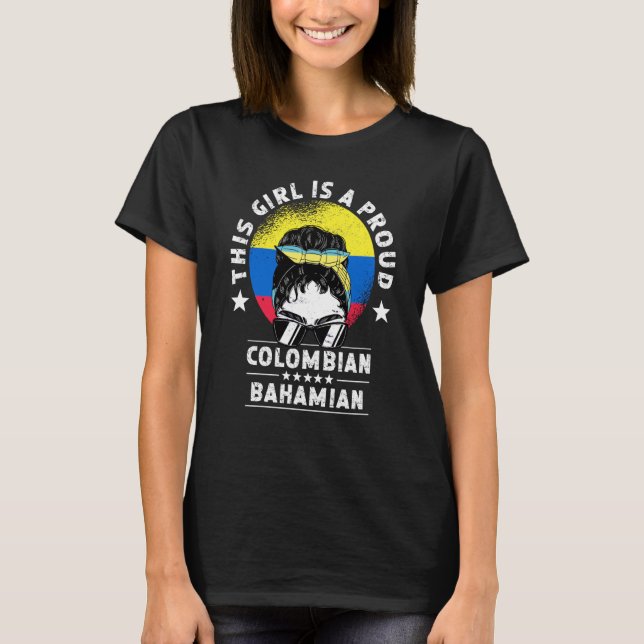 Camiseta Colombia Flag Bahamas Grown Women Girl Citizen Pri (Anverso)