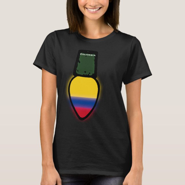 Camiseta Colombia Flag Christmas Light Colombian Pride (Anverso)