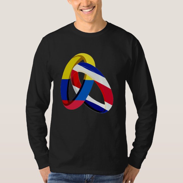 Camiseta Colombia Flag Costa Rica Grown Ring Marriage Weddi (Anverso)