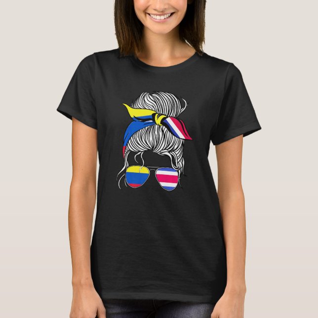 Camiseta Colombia Flag Costa Rica Grown Women Girl Country (Anverso)