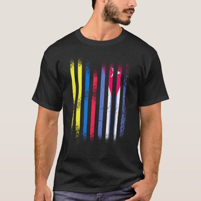 Camiseta Colombia Flag Cuba Grown Country Flags Stripes (Anverso)