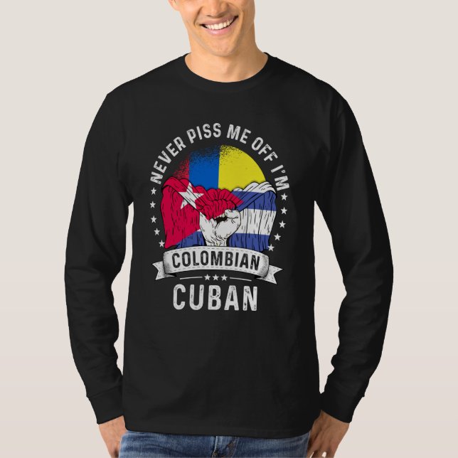 Camiseta Colombia Flag Cuba Grown  Humor Citizen Pride (Anverso)