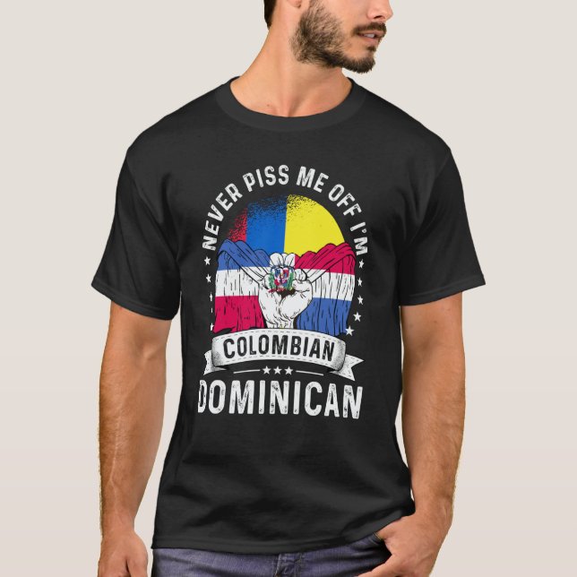 Camiseta Colombia Flag Dominican Grown Humor Citizen Pride (Anverso)