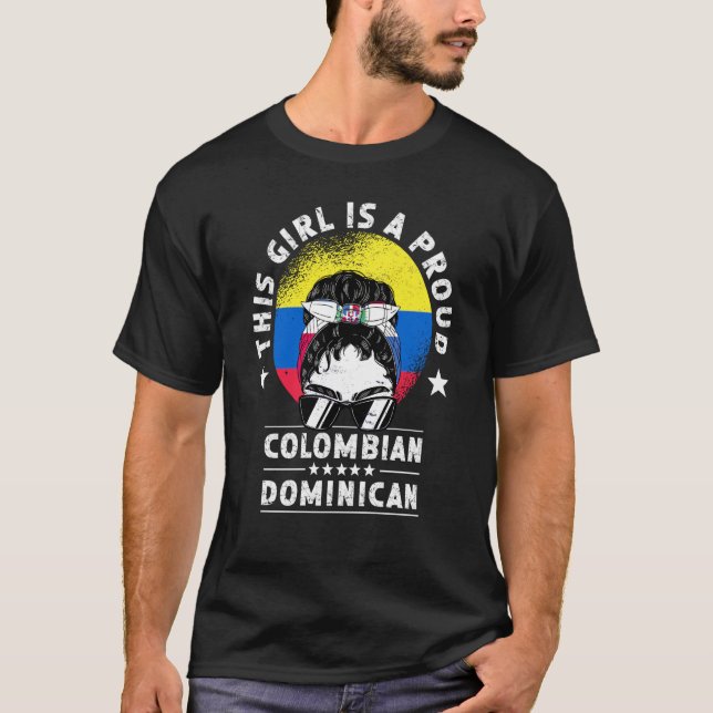 Camiseta Colombia Flag Dominican Grown Women Girl Citizen P (Anverso)