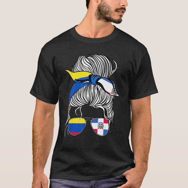Camiseta Colombia Flag Dominican Grown Women Girl Country (Anverso)