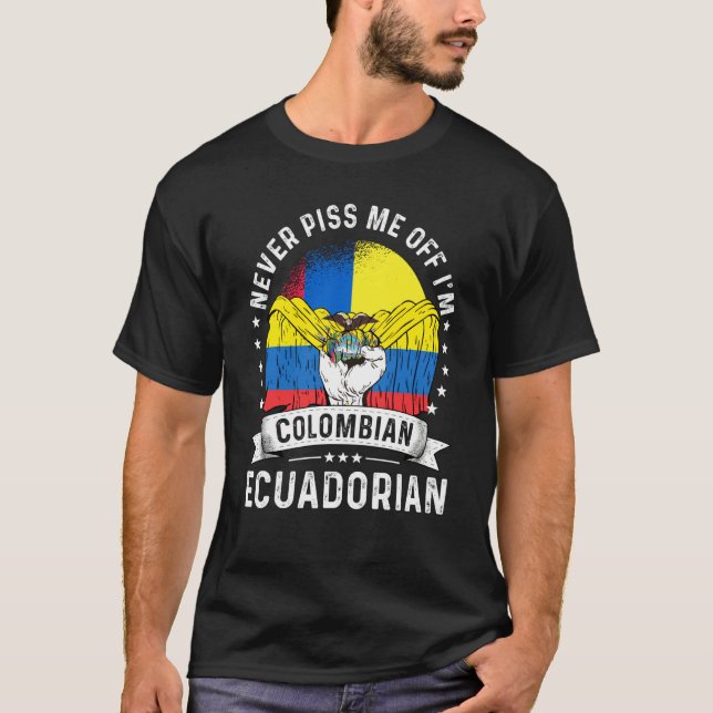 Camiseta Colombia Flag Ecuador Grown  Humor Citizen Pride (Anverso)