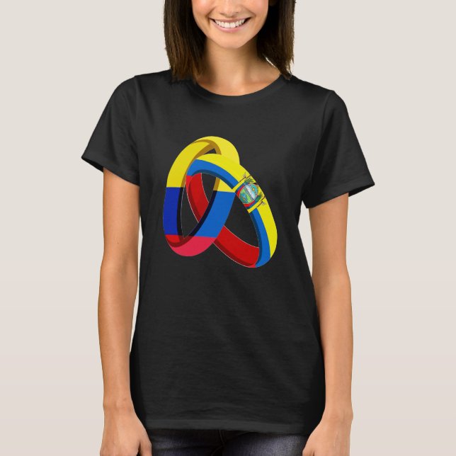 Camiseta Colombia Flag Ecuador Grown Ring Marriage Wedding (Anverso)