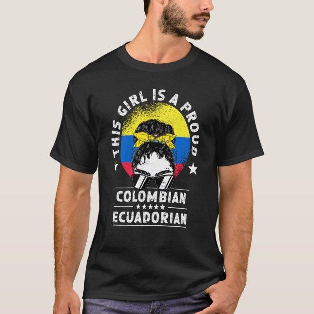 Camiseta Colombia Flag Ecuador Grown Women Girl Citizen Pri (Anverso)