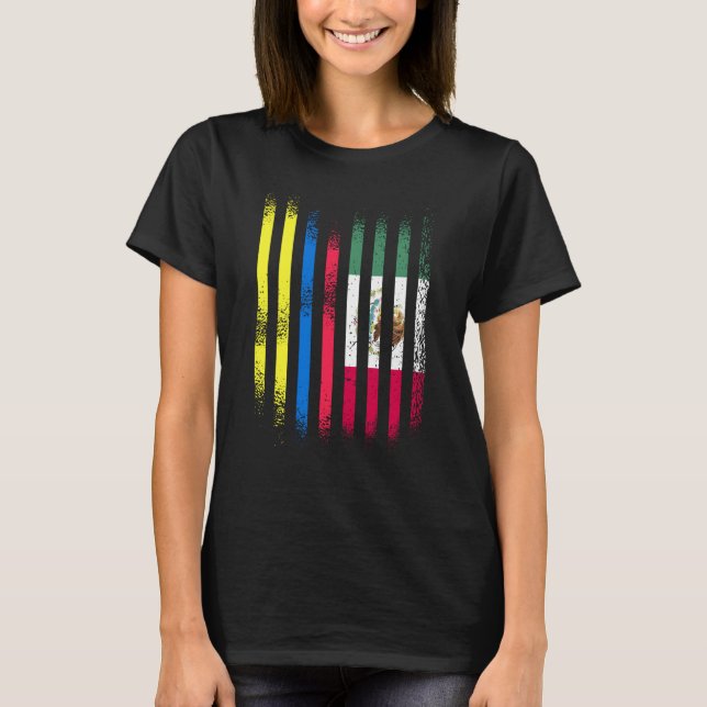 Camiseta Colombia Flag Mexico Grown Country Flags Stripes (Anverso)