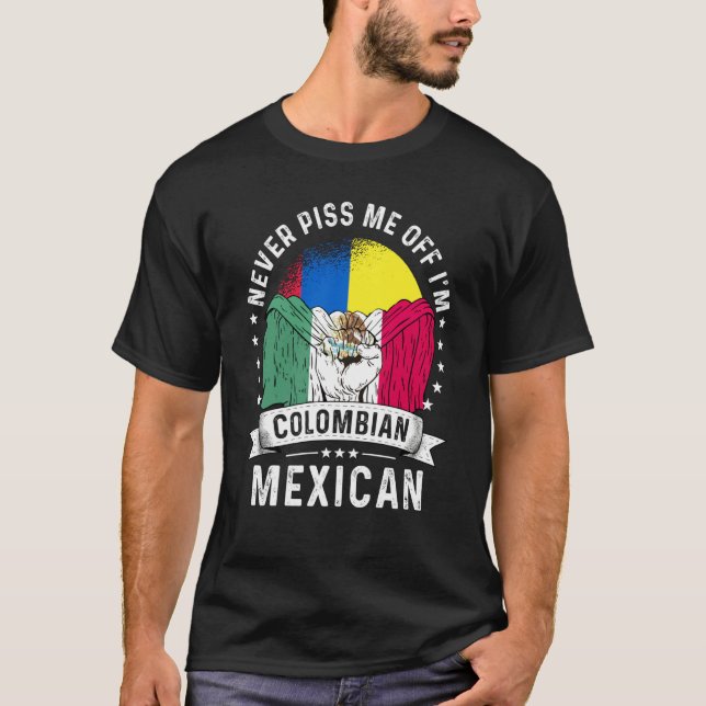 Camiseta Colombia Flag Mexico Grown  Humor Citizen Pride (Anverso)
