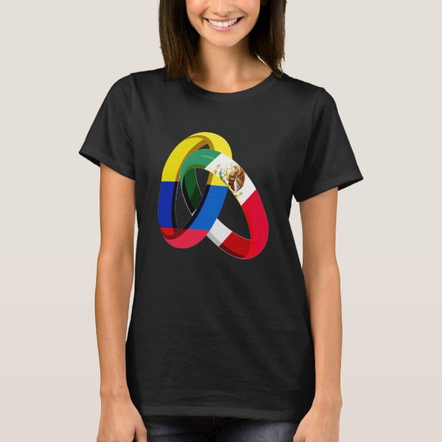 Camiseta Colombia Flag Mexico Grown Ring Marriage Wedding (Anverso)