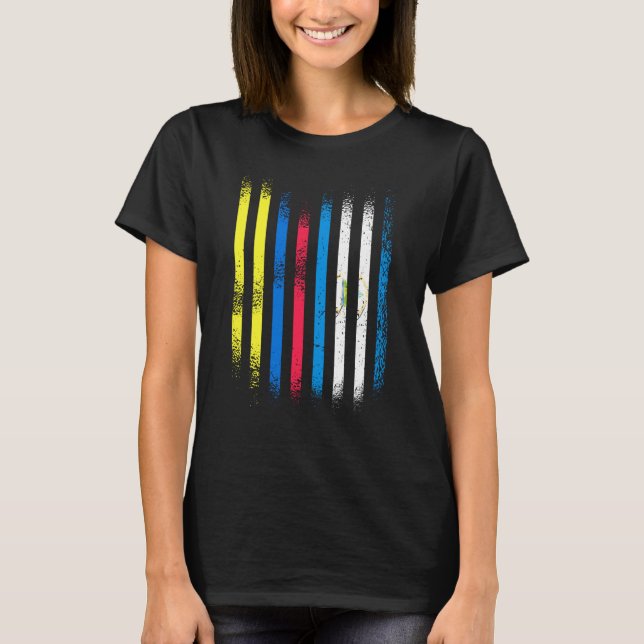 Camiseta Colombia Flag Nicaragua Grown Country Flags Stripe (Anverso)