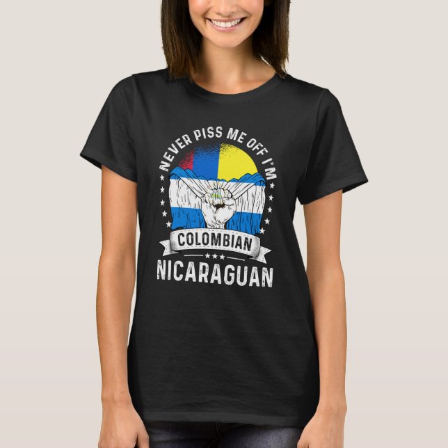 Camiseta Colombia Flag Nicaragua Grown  Humor Citizen Pride (Anverso)