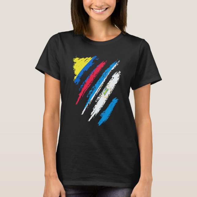 Camiseta Colombia Flag Nicaragua Grown Patriot Country Stri (Anverso)