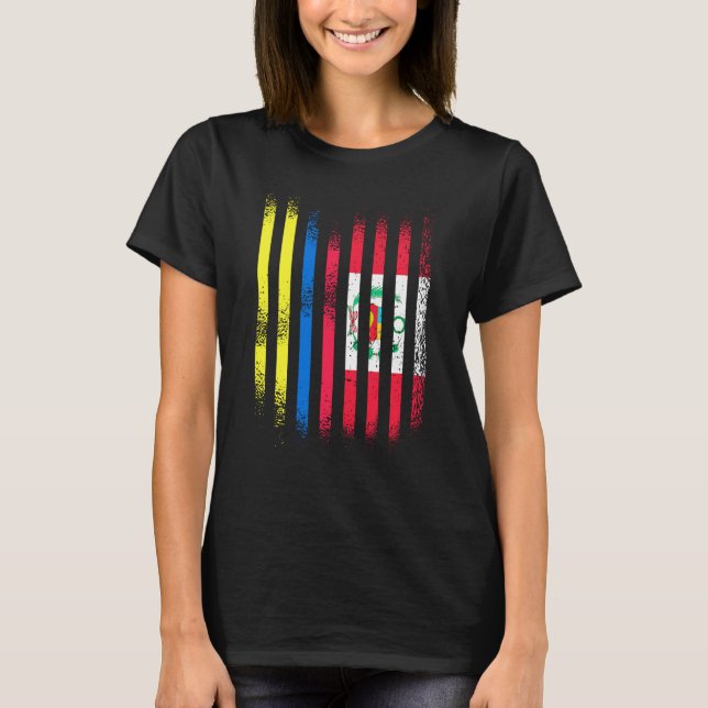Camiseta Colombia Flag Peru Grown Country Flags Stripes (Anverso)