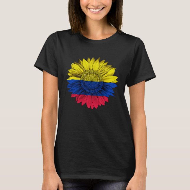 Camiseta Colombia Flag Sunflower Colombian Roots Proud Patr (Anverso)