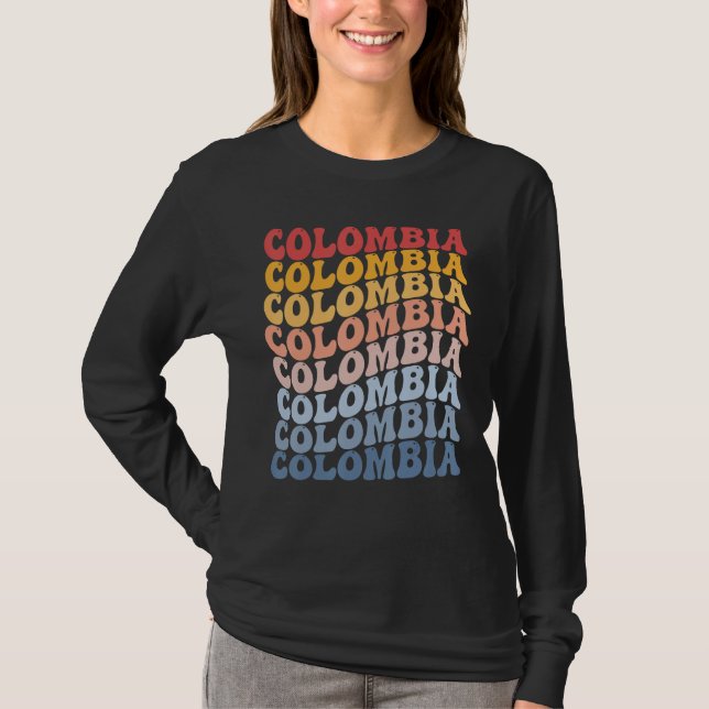 Camiseta Colombia Groovy Retro Colombian (Anverso)