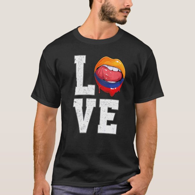 Camiseta Colombia: Hinchas de fútbol aman a Colombia (Anverso)