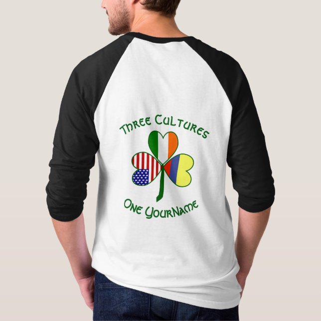 Camiseta Colombia Irlanda Estados Unidos Bandera Shamrock p (Reverso)
