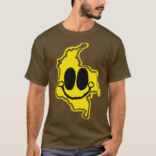 Camiseta Colombia Mapa de dientes feliz cara con sonrisa