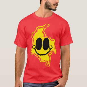 Camiseta Colombia Mapa de dientes feliz cara con sonrisa